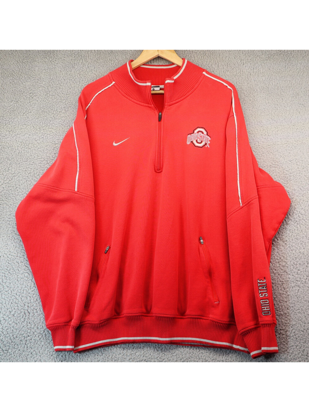 Nike Ohio State Buckeyes 1/4 Zip Sweatshirt Sz XXL 2XL vtg